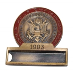 1983 US Open Oakmont Country Club Contestant Badge - Larry Nelson Win