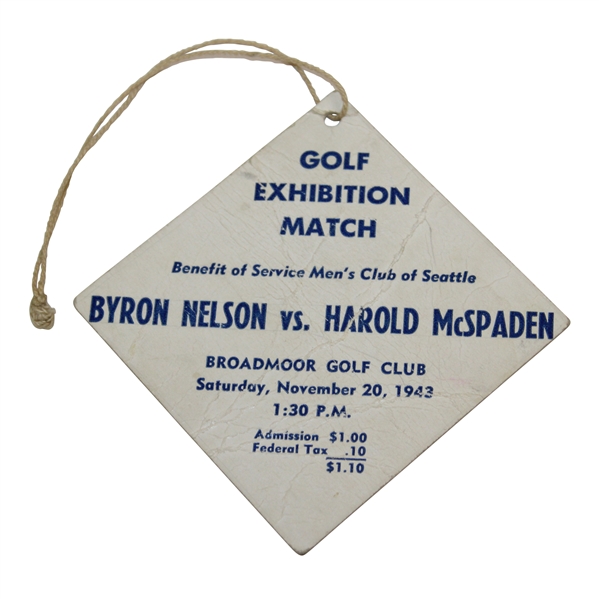 1943 Byron Nelson v. Harold McSpadon Exhibition Match Broadmoor Golf Club