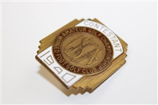 1940 US Amateur at Winged Foot GC Contestant Badge #107 - Dick Chapman Winner