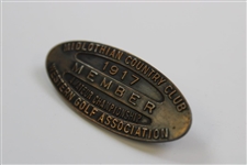 1917 Midlothian CC Golf Members Admission Badge - Francis Ouimet Champion