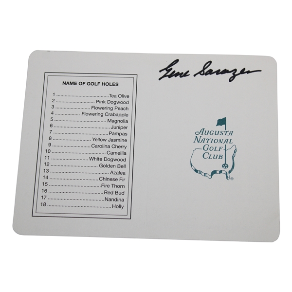 Gene Sarazen Signed Augusta National Scorecard JSA ALOA
