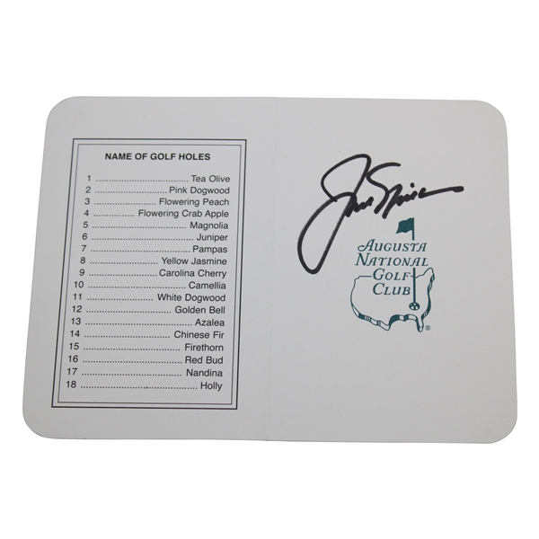 Jack Nicklaus Signed Augusta National Scorecard JSA ALOA