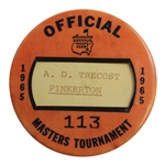 1965 Masters Tournament Official Badge #113 – Nicklaus Win