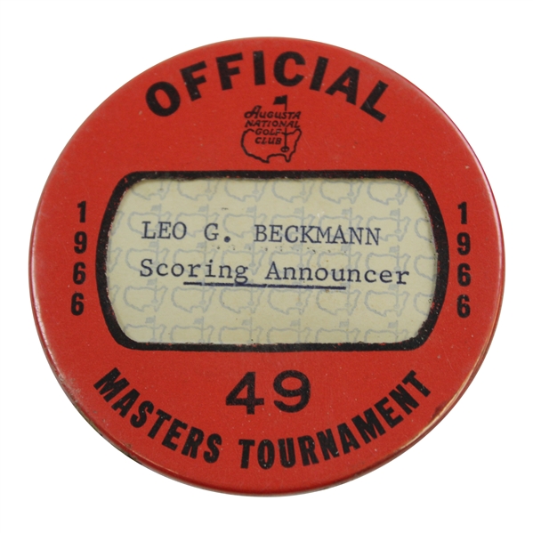 1966 Masters Tournament Official Badge #49 – Nicklaus Win