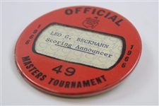 1966 Masters Tournament Official Badge #49 – Nicklaus Win