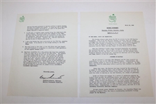 1958 Masters Press, Radio & TV Broadcast ANGC w/ 'Hogan & Nelson Day' Release Packet