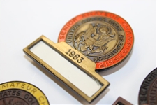 Four (4) USGA Sr. Amateur Contestant Badges - 1969, 1970, 1980 & 1983