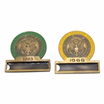 Two (2) US Senior Womens Amateur Contestant Badges - 1968 & 1983