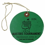 1974 Masters Wednesday Ticket #3154 with Original String - Snead Par 3 Win