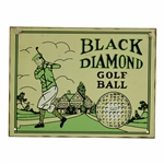 Vintage Themed Black Diamond Golf Ball Metal Advertising Hanging Sign