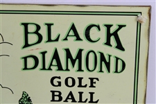 Vintage Themed Black Diamond Golf Ball Metal Advertising Hanging Sign