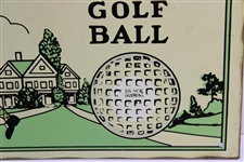 Vintage Themed Black Diamond Golf Ball Metal Advertising Hanging Sign