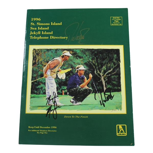 1996 St. Simon Island Phone Book Signed by Residents Mark & Davis Love JSA ALOA
