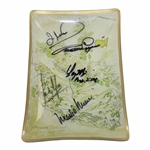 Five (5) Masters Champions Signed Augusta National GC Course Map Ash Tray JSA ALOA