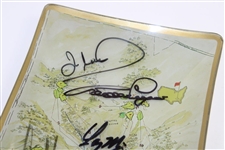 Five (5) Masters Champions Signed Augusta National GC Course Map Ash Tray JSA ALOA