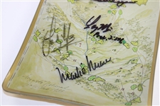 Five (5) Masters Champions Signed Augusta National GC Course Map Ash Tray JSA ALOA