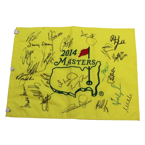Masters Champs Signed 2014 Masters Embroidered Flag w/ Condoleeza Rice Center JSA ALOA
