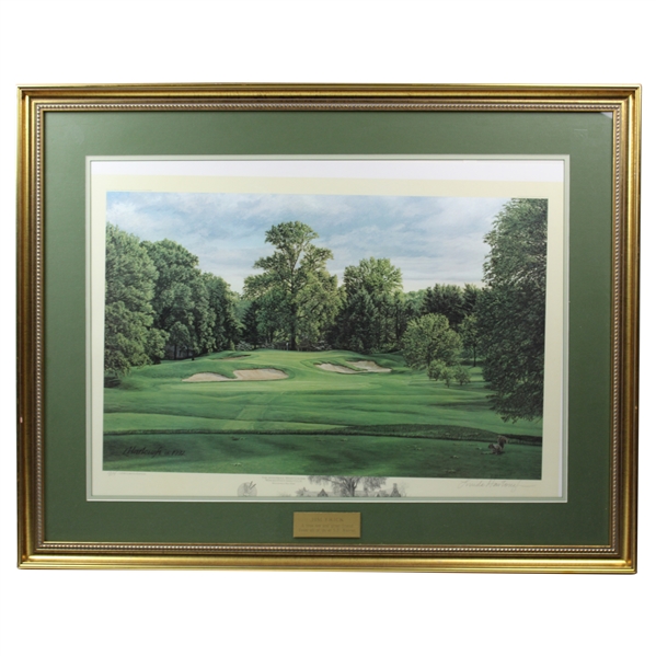 1992 Linda Hartough Ltd Ed 914/1250 10th Hole Winged Foot GC Print Gifted to Jim Frick - Framed