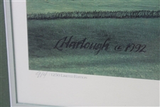 1992 Linda Hartough Ltd Ed 914/1250 10th Hole Winged Foot GC Print Gifted to Jim Frick - Framed