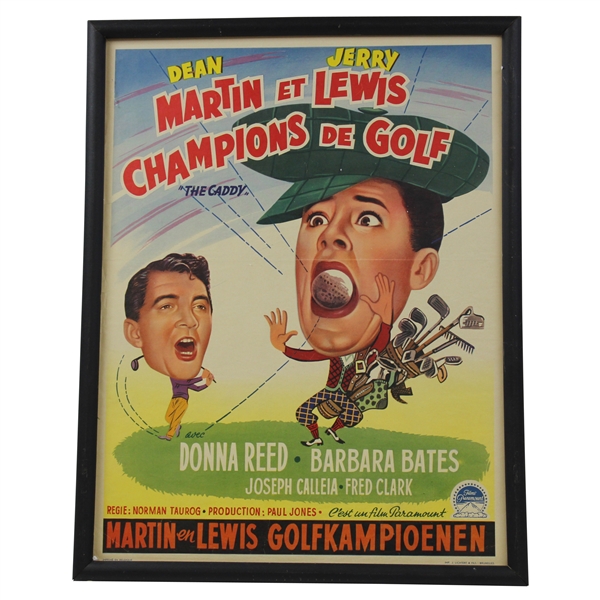 Dean Martin & Jerry Lewis Champions of Golf Dutch Language Movie Poster - Framed