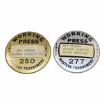 1976 & 1977 Masters Tournament Working Press Badges #250 & #277