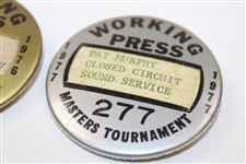 1976 & 1977 Masters Tournament Working Press Badges #250 & #277