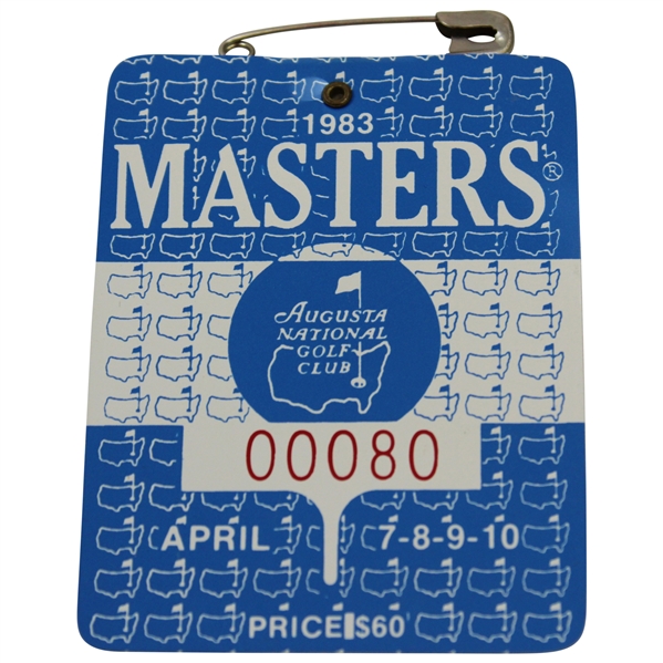 1983 Masters Tournament SERIES Low Number Badge #00080 - Seve Ballesteros Winner