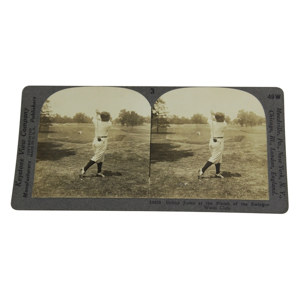 Bobby Jones At the Finish of the Swing - Wood Club Keystone Stereoscope Photo