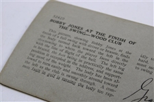 Bobby Jones 'At the Finish of the Swing - Wood Club' Keystone Stereoscope Photo