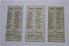 Three (3) 1900 Cope's Golfers Tobacco Cards - JH Taylor/Professor Tait/The Parson