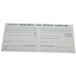 1986 Masters Tournament Official Scorecard