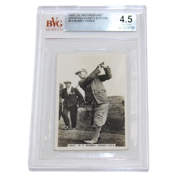 1935 J.A. Pattreiouex Sporting Events & Stars Bobby Jones #19 Beckett Graded 4.5 #0015522178