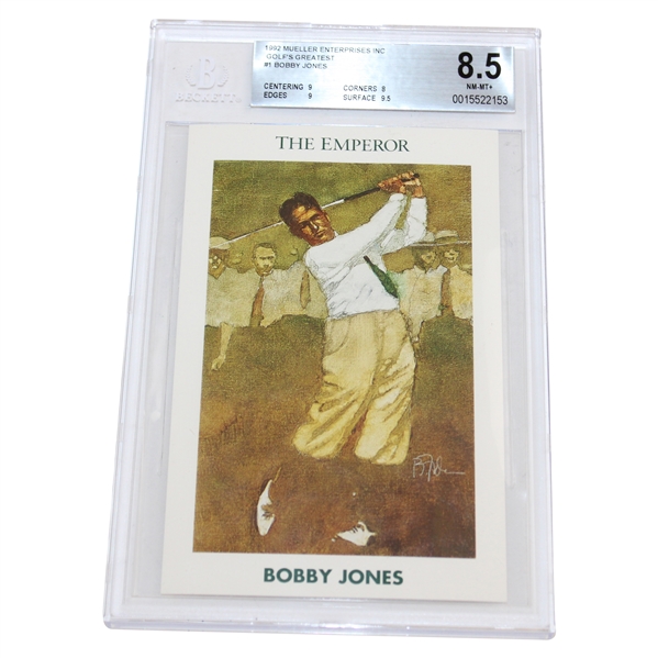 1992 Mueller Enterprises Golfs Greatest Bobby Jones #1 Beckett Graded 8.5 #0015522153