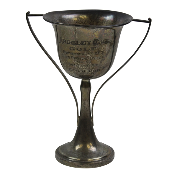 1913 Ardsley Club Mixed Foursome Sterling Silver Trophy Won by Agusta Wrigth & Walter F. Baylis