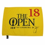 Zach Johnson Signed 2015 The OPEN at St Andrews Flag JSA ALOA - “To, Bob”