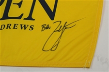 Zach Johnson Signed 2015 The OPEN at St Andrews Flag JSA ALOA - “To, Bob”