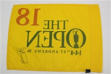 Zach Johnson Signed 2015 The OPEN at St Andrews Flag JSA ALOA - “To, Bob”