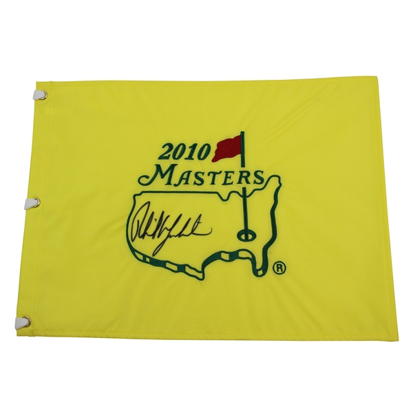 Phil Mickelson Signed 2010 Masters Embroidered Flag JSA ALOA