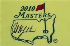 Phil Mickelson Signed 2010 Masters Embroidered Flag JSA ALOA