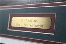 The Old Course St Andrews James P Izatt Map with Photo Display - Framed