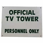 Official TV Tower Personnel Only Wood Sign from c.1980s Masters Tournament