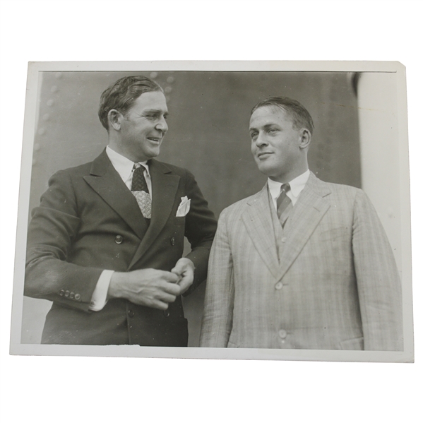 1930 Bobby Jones with Joe Kirkwood Wire Photo - Newly Crowned Grand Slam Champion