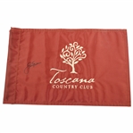 Jack Nicklaus Signed Toscana Country Club Embroidered Red Flag w/ JSA ALOA