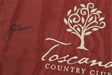 Jack Nicklaus Signed Toscana Country Club Embroidered Red Flag w/ JSA ALOA
