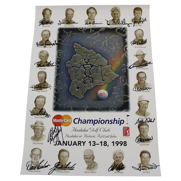 Multi-Signed 1998 MasterCard Championship Hualalai GC Poster JSA ALOA
