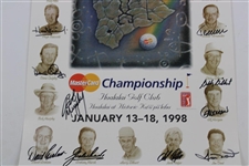 Multi-Signed 1998 MasterCard Championship Hualalai GC Poster JSA ALOA