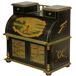 Ornate Old-Time Golf Themed Gold Trimmed Trinket / Jewelry Presentation Box
