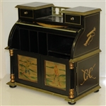 Ornate Old-Time Golf Themed Gold Trimmed Trinket / Jewelry Presentation Box