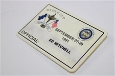 1991 Ryder Cup at Kiawah Island Officials Badge - Ed Mitchell
