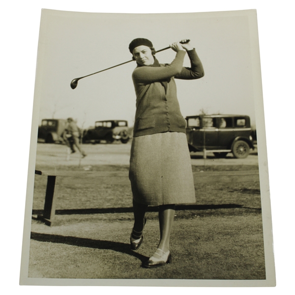 Glenna Collett Original Photo Signed On Back - 6 Time National Champion